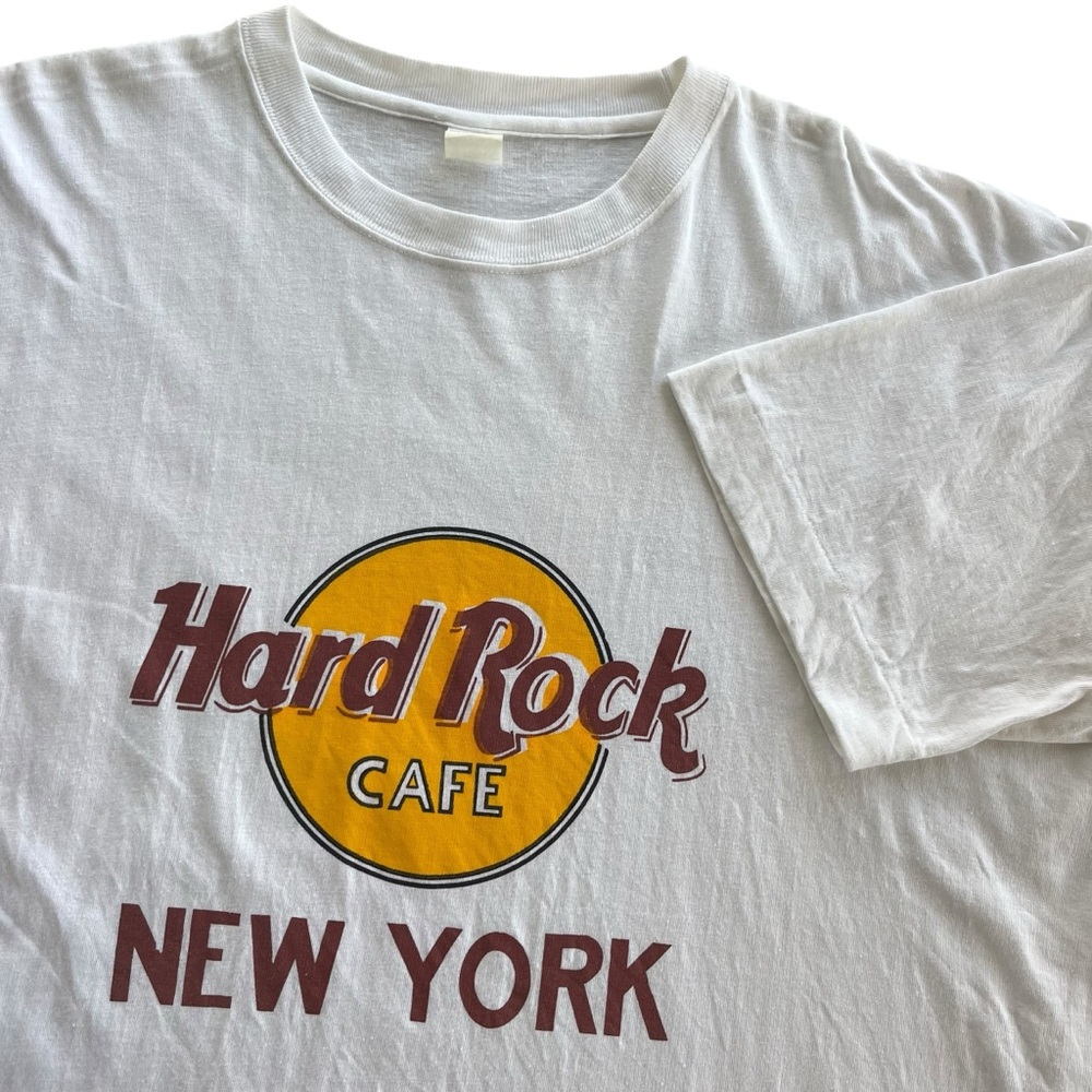 Short Hills Tee Men’s L White Red Hard Rock Cafe New York Vintage Cotton T-shirt